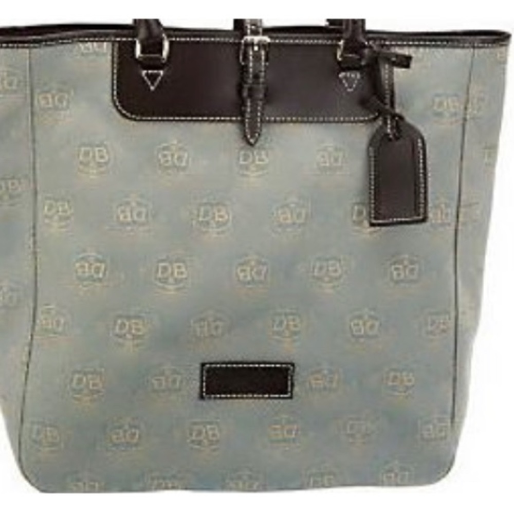 Dooney & Bourke signature crest fabric Editors Tote Apple Green, NWT